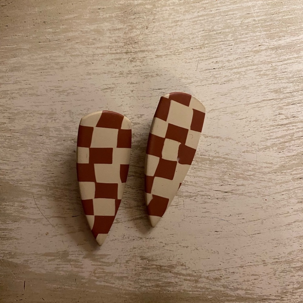 Checkered Print Earrings